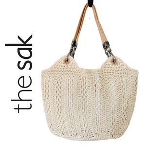 NWOT The Sak Crocheted Cream Shoulder Bag Purse